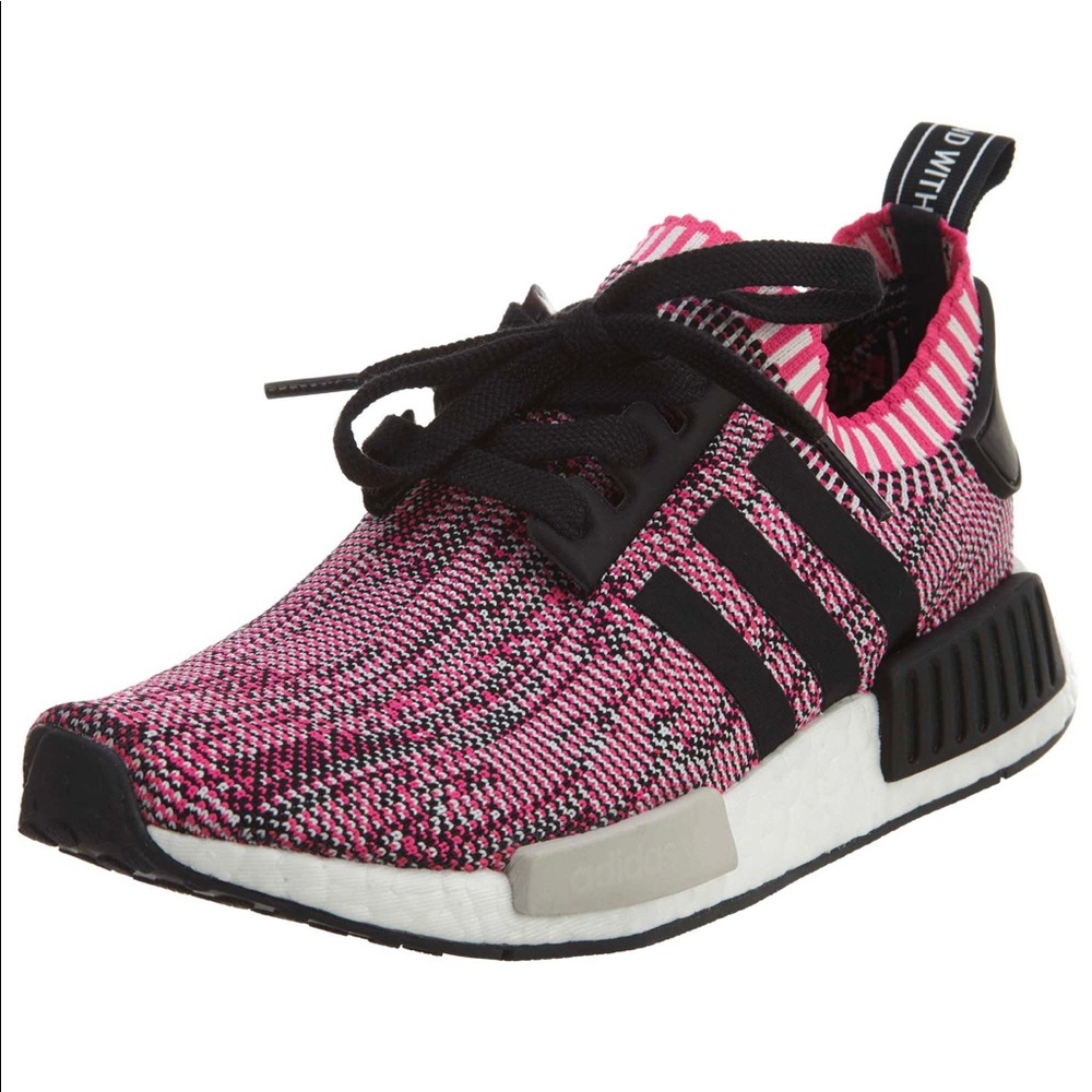 ADIDAS NMD R1 Rose Pink and Black Primeknit Shoes